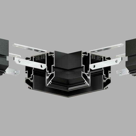 Соединитель угловой для шинопровода в гарпунных натяжной потолок Smart 220V Denkirs TR2026-BK