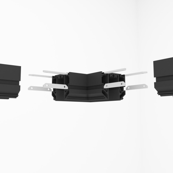 Соединитель угловой для шинопровода в гарпунных натяжной потолок Smart 220V Denkirs TR2026-BK