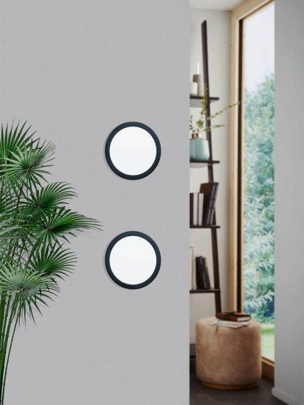 99159 Светодиодный встраиваемый светильник FUEVA 5, 17W (LED), ?216, ET26, 2100lm, 4000K, сталь, черный