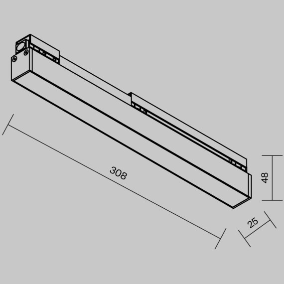 Уличный трековый светильник Maytoni Basis Exility IP 3000К 12Вт 120° O-TR02-1-S-12WB3K