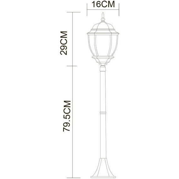 Парковый уличный светильник Arte Lamp PEGASUS A3151PA-1BN