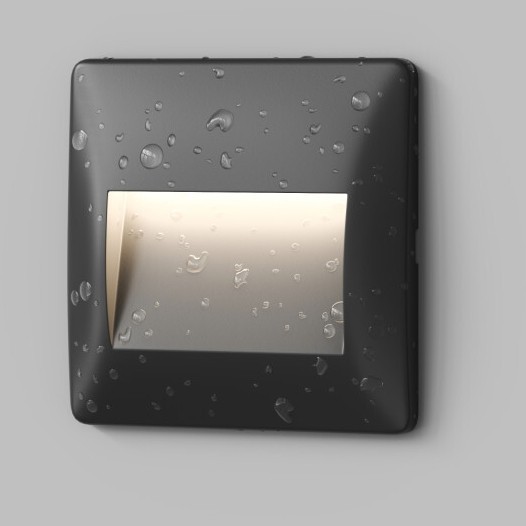 DK1210-BK Черный светодиодный влагозащищенный светильник-подсветка встраиваемый в стену Denkirs HELM IP65 LED 3000К 2.5Вт 190Лм