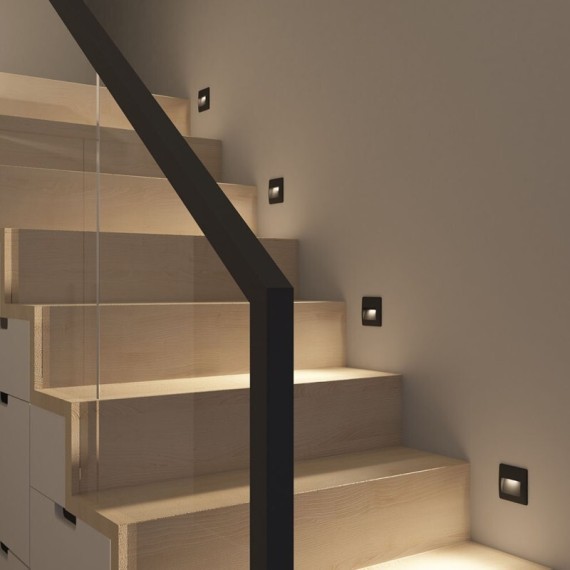 DK1210-BK Черный светодиодный влагозащищенный светильник-подсветка встраиваемый в стену Denkirs HELM IP65 LED 3000К 2.5Вт 190Лм