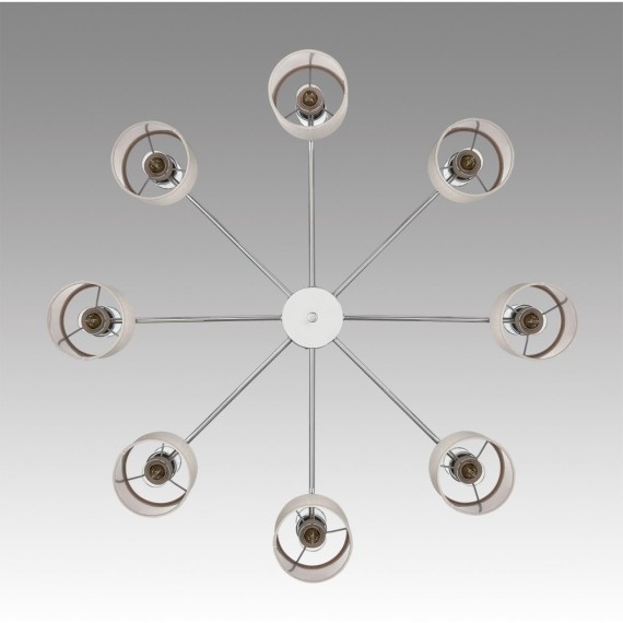 6585/8 MODERNI LN24 хром/бежевый, металл/текстиль, стекло Люстра подвесная E14 8*40W 220V ARNIKA