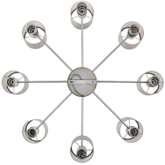 6585/8 MODERNI LN24 хром/бежевый, металл/текстиль, стекло Люстра подвесная E14 8*40W 220V ARNIKA