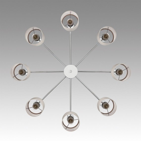 6585/8 MODERNI LN24 хром/бежевый, металл/текстиль, стекло Люстра подвесная E14 8*40W 220V ARNIKA