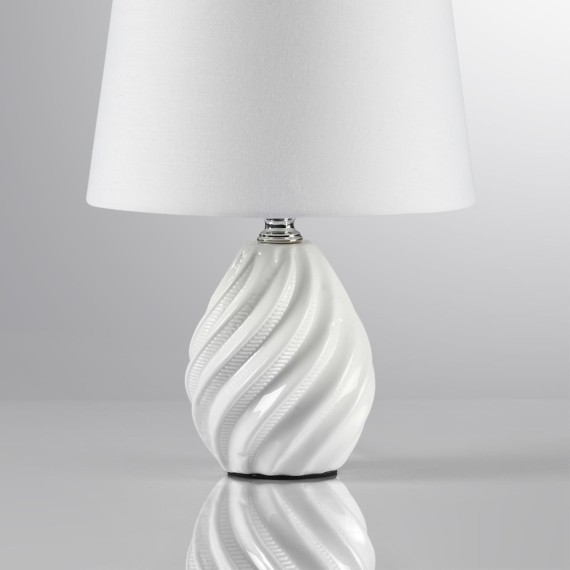 8143/1T MODERNI LN25 белый, керамика/текстиль Настольная лампа Е27 1*60W 220V KEILA