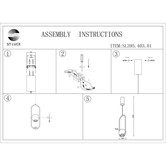 SL395.403.01 Подвес ST-Luce Черный/Белый LED 1*8W 4000K DONOLO