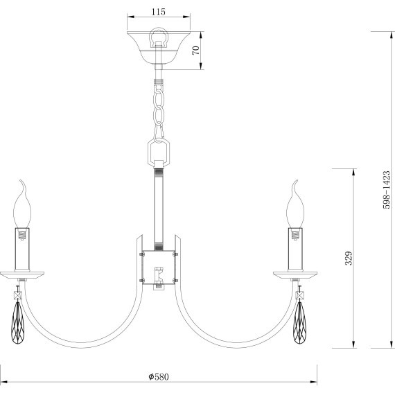 Люстра подвесная Freya FR1006PL-06N Forte под лампы 6xE14 40W