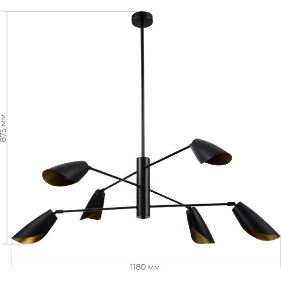 SLE1254-403-06 Светильник подвесной Черный/Черный E14 6*60W ALTON