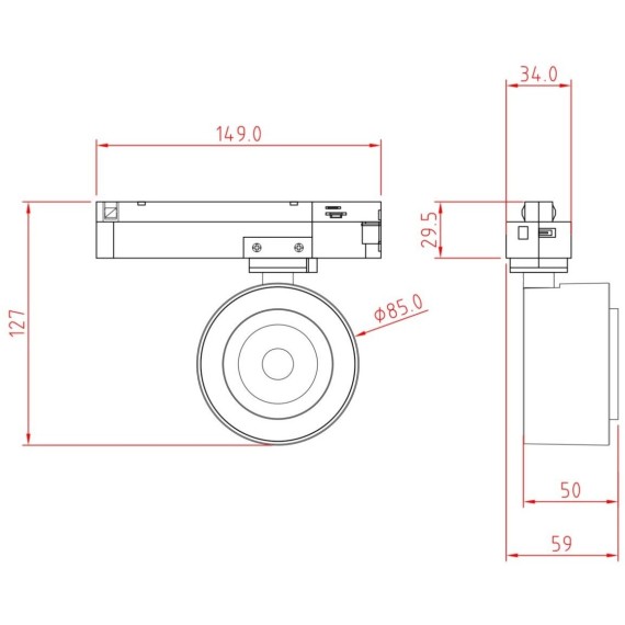 Трековый светильник Technical TR023-1-12B4K