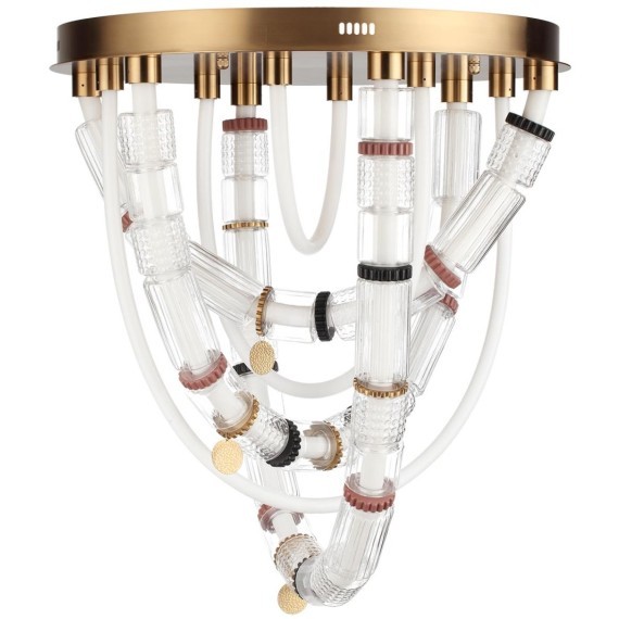 5455/80CL Люстра потолочная премиальный гибкий неон со стеклом Odeon Light LED 80W 4000K COLLIER