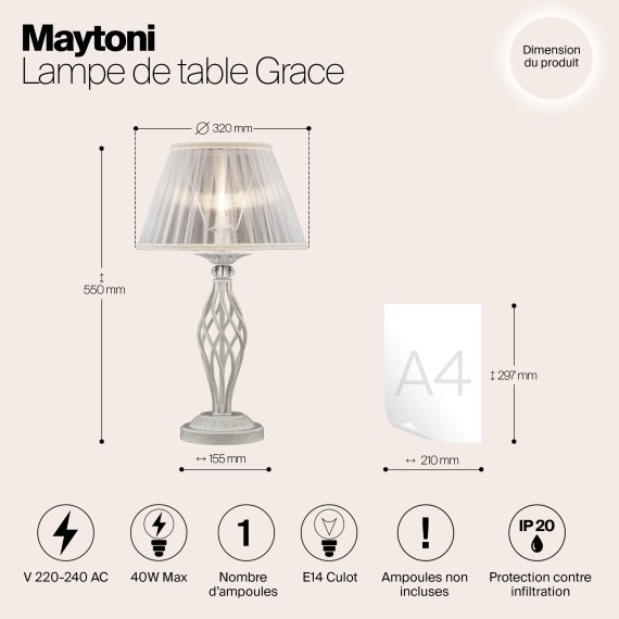 Декоративная настольная лампа Maytoni ARM247-00-G GRACE под лампу 1xE14 40W