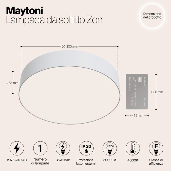 Накладной потолочный светильник Maytoni C032CL-L43W4K Zon светодиодный LED 35W
