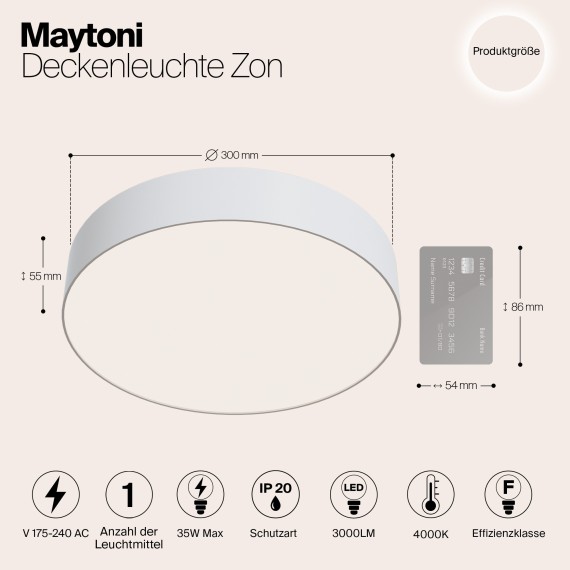 Накладной потолочный светильник Maytoni C032CL-L43W4K Zon светодиодный LED 35W