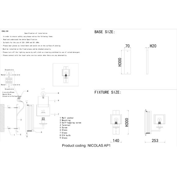 Бра Crystal Lux NICOLAS AP1 GOLD/WHITE