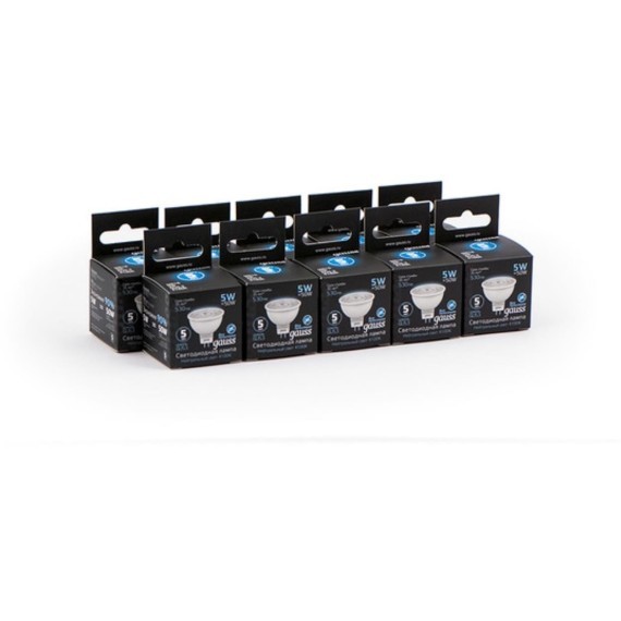 101505205 Лампа Gauss LED MR16 GU5.3 5W 530lm 4100K 1/10/100