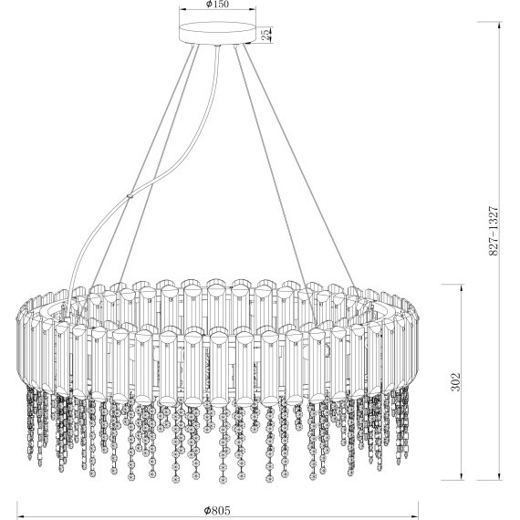 Подвесная люстра хрустальная Hail MOD097PL-12CH
