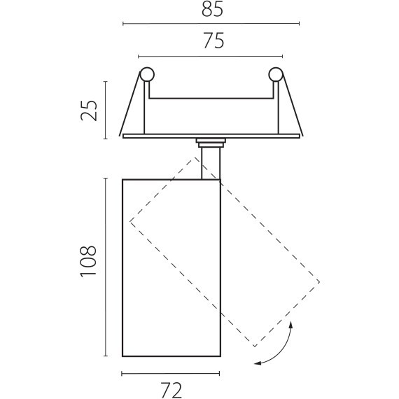 Черный встраиваемый поворотный спот-цилиндр 24Вт 24° 2040Лм 3000К CRI90 Alta Base Lightstar A5237RS