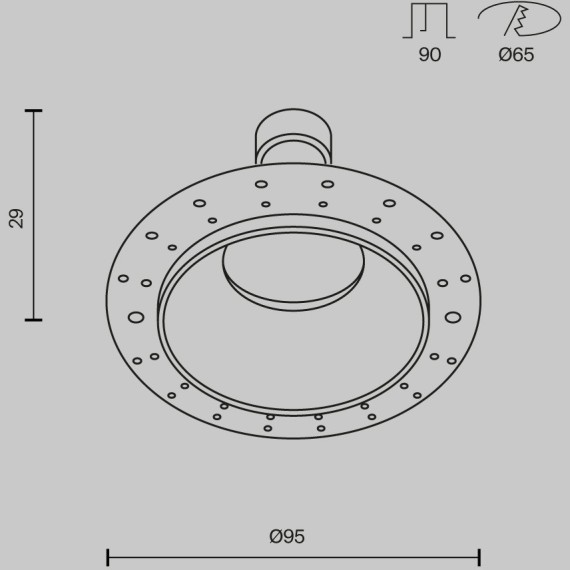 Встраиваемый светильник Maytoni Share GU10 10Вт IP 54 DL126-GU10-TRS-MG