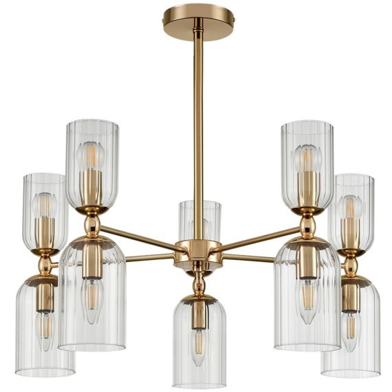 6586/10 MODERNI LN24 золото/прозрачный, металл/стекло Люстра подвесная E14 10*40W 220V KASSIA