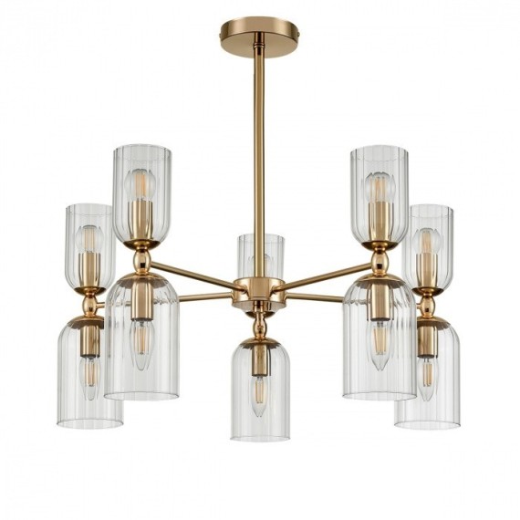 6586/10 MODERNI LN24 золото/прозрачный, металл/стекло Люстра подвесная E14 10*40W 220V KASSIA