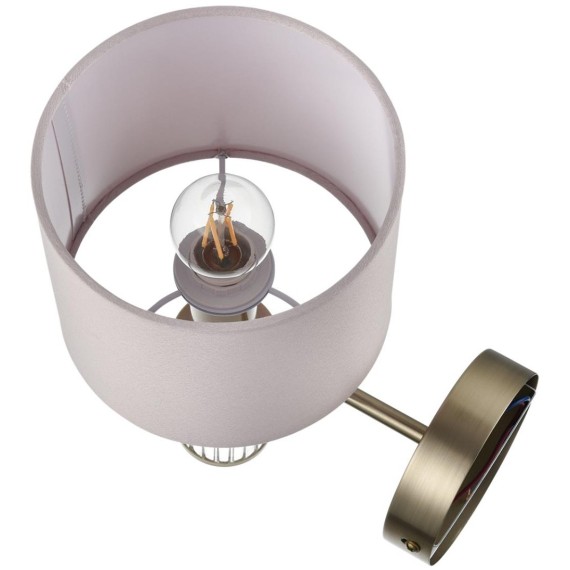 8109/1W MODERNI LN25 латунь титаниум/бежевый, металл/текстиль/стекло Бра E14 40W 220V DAMONA