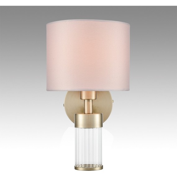 8109/1W MODERNI LN25 латунь титаниум/бежевый, металл/текстиль/стекло Бра E14 40W 220V DAMONA