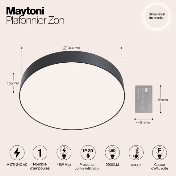Накладной потолочный светильник Maytoni C032CL-L48B4K Zon светодиодный LED 45W