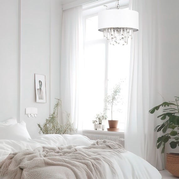 SLE1120-101-02 Светильник настенный Хром/Белый E14 2*40W DAHLIA