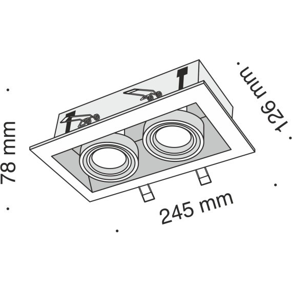 Встраиваемый светильник Maytoni DL008-2-02-S Metal Modern под лампы 2xGU10 50W