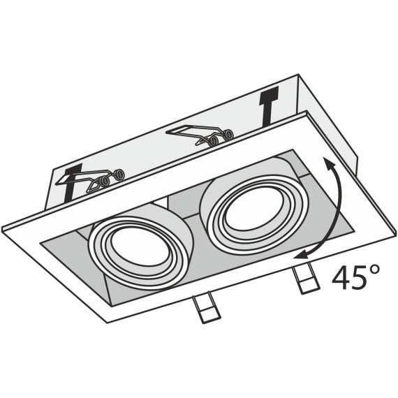 Встраиваемый светильник Maytoni DL008-2-02-S Metal Modern под лампы 2xGU10 50W