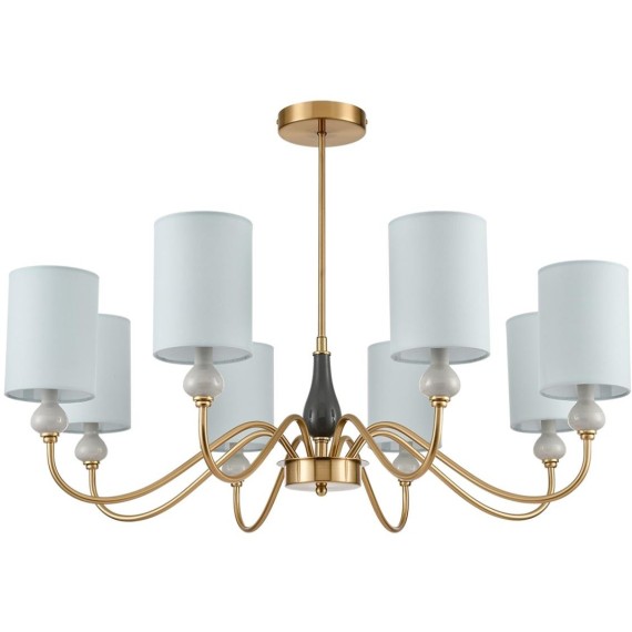 6590/8 CLASSI LN24 латунь/мятный зеленый, металл, керамика/текстиль Люстра подвесная E14 8*40W 220V ANRI