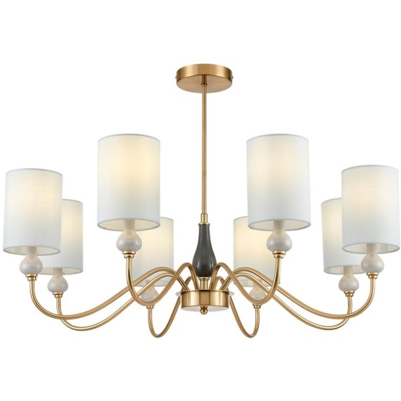 6590/8 CLASSI LN24 латунь/мятный зеленый, металл, керамика/текстиль Люстра подвесная E14 8*40W 220V ANRI