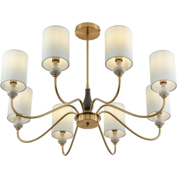 6590/8 CLASSI LN24 латунь/мятный зеленый, металл, керамика/текстиль Люстра подвесная E14 8*40W 220V ANRI