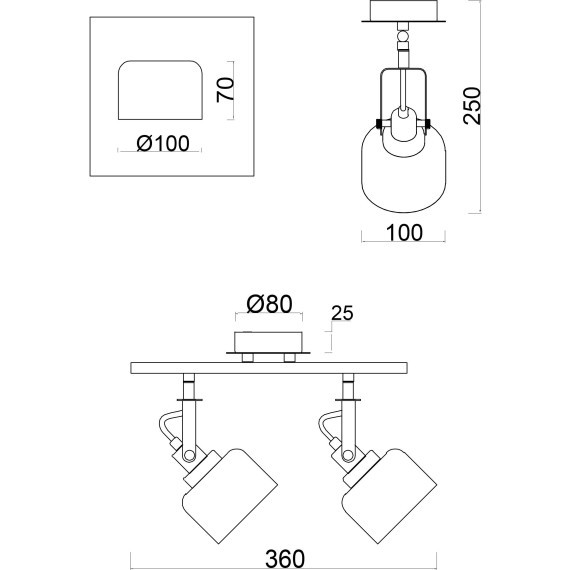 Спот настенный Freya FR5042CW-02B Evette под лампы 2xE14 40W