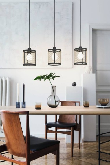 43605 Подвесной потолочный светильник (люстра) DELLOW, 3Х40W, E27, L880, B180, H1100, сталь/латунь,