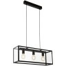 49393 Подвес CHARTERHOUSE, 3x60W (E27), 730х200, H1100, сталь, черный/стекло, прозрачный