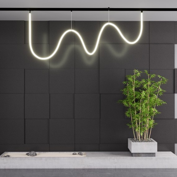 359139 Трековый светодиодный неон 2м Novotech Flum CRI90+ 3000К 2500Лм 360° 25W