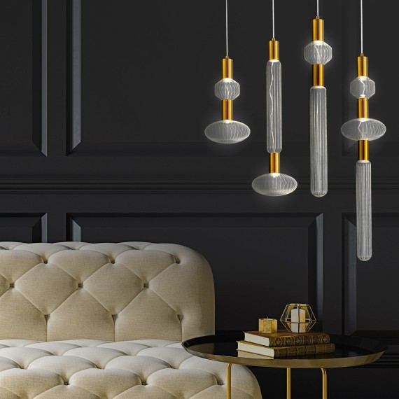 SL6117.213.02 Светильник подвесной ST-Luce Латунь/Золотой, Прозрачный LED 2*3W 3000K TACCHE