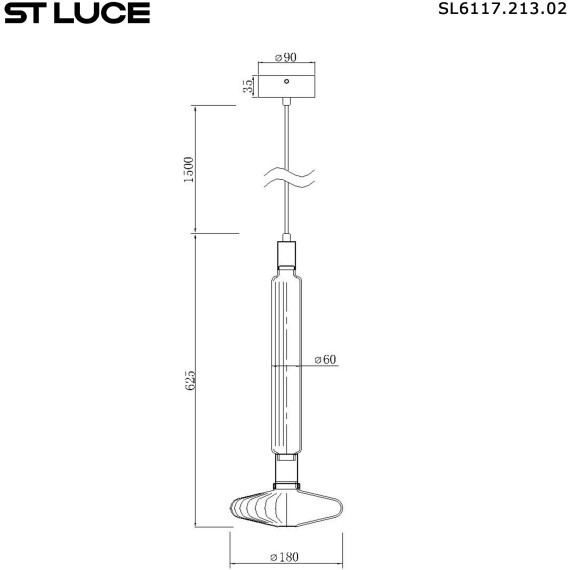 SL6117.213.02 Светильник подвесной ST-Luce Латунь/Золотой, Прозрачный LED 2*3W 3000K TACCHE