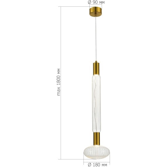 SL6117.213.02 Светильник подвесной ST-Luce Латунь/Золотой, Прозрачный LED 2*3W 3000K TACCHE