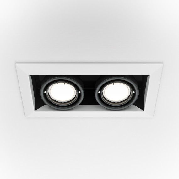 Встраиваемый светильник Maytoni DL008-2-02-W Metal Modern под лампы 2xGU10 50W