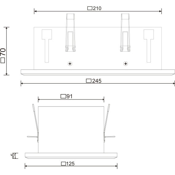 Встраиваемый светильник Maytoni DL008-2-02-W Metal Modern под лампы 2xGU10 50W