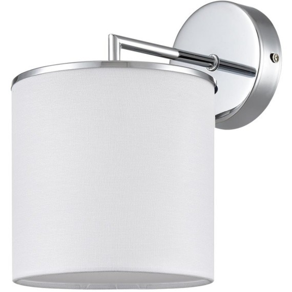 6591/1W CLASSI LN24 хром/белый, металл/текстиль Бра E14 1*40W 220V SUNTORI