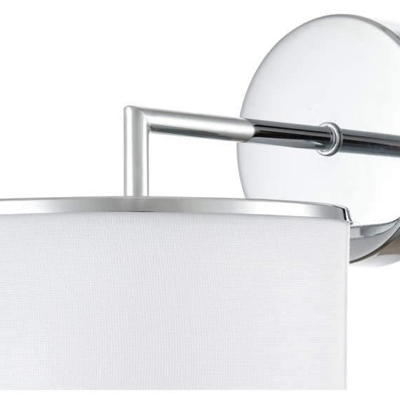 6591/1W CLASSI LN24 хром/белый, металл/текстиль Бра E14 1*40W 220V SUNTORI