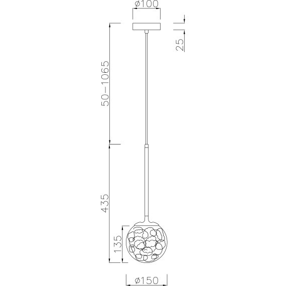 Подвесной светильник Maytoni MOD061PL-01CH Ligero под лампу 1xE27 40W