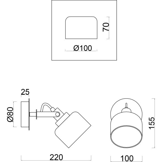Спот настенный Freya FR5042CW-01B Evette под лампу 1xE14 40W
