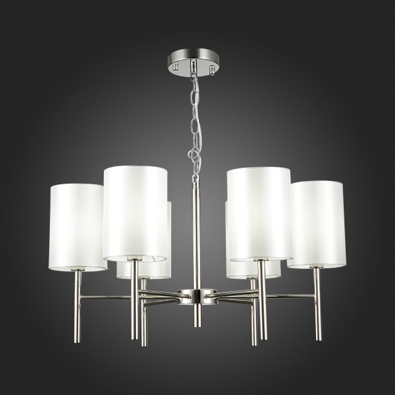 SLE107303-06 Светильник подвесной Никель/Белый E14 6*40W NOIA