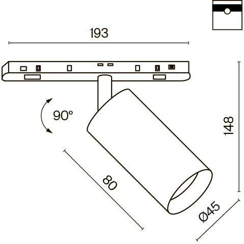 TR032-2-5W3K-M-B Трековый магнитный светодиодный светильник Maytoni Exility CRI90+ 3000К 350Лм 36° 5Вт